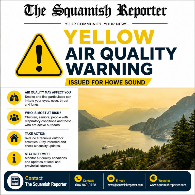 Yellow Air Quality Warning Issued for Howe Sound